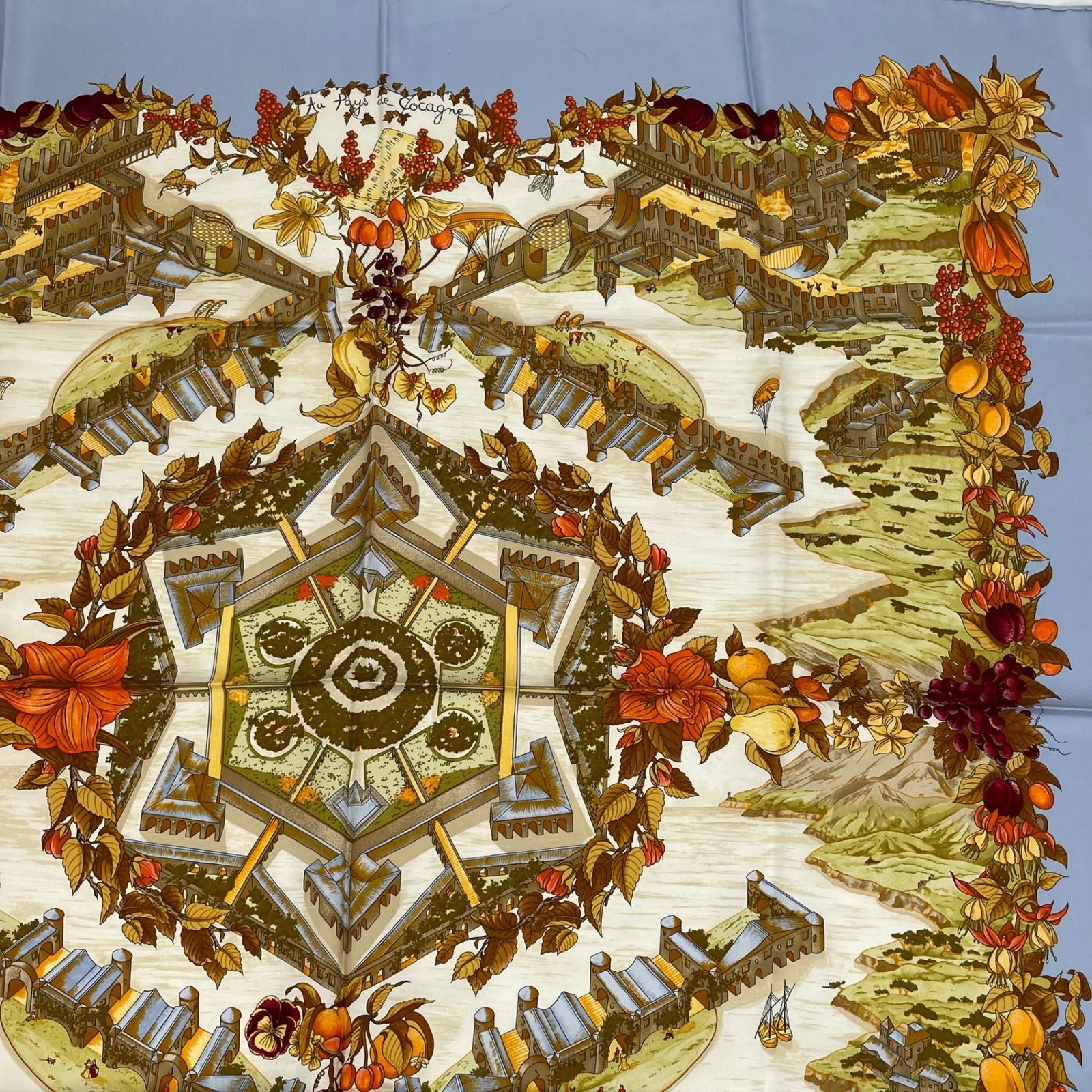 Hermes Scarf Carre 90 Silk Au Pays de Cocagne in Paradise Multicolor — view 4