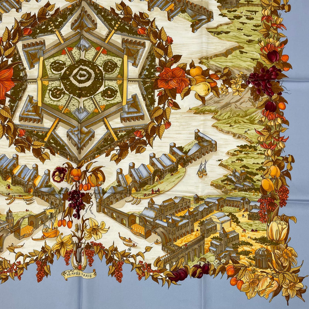 Hermes Scarf Carre 90 Silk Au Pays de Cocagne in Paradise Multicolor — view 6