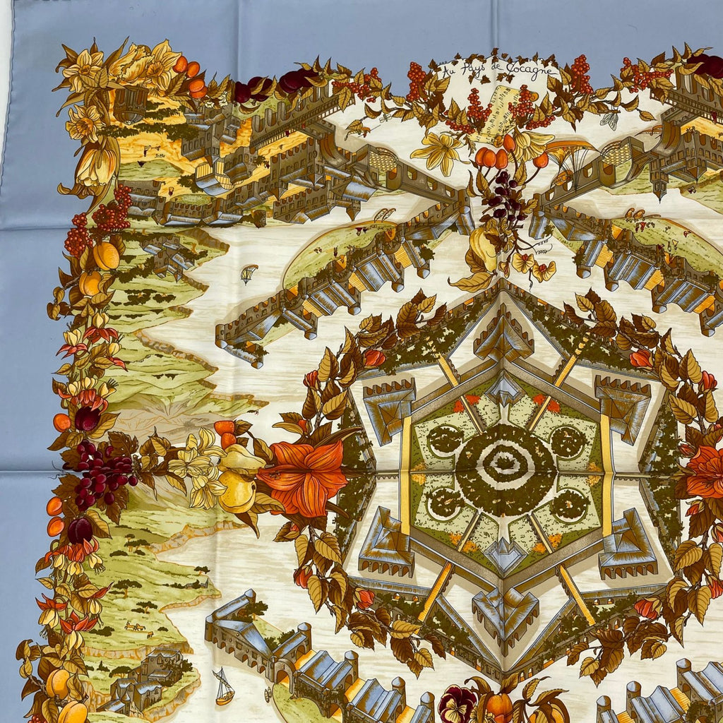 Hermes Scarf Carre 90 Silk Au Pays de Cocagne in Paradise Multicolor — view 3