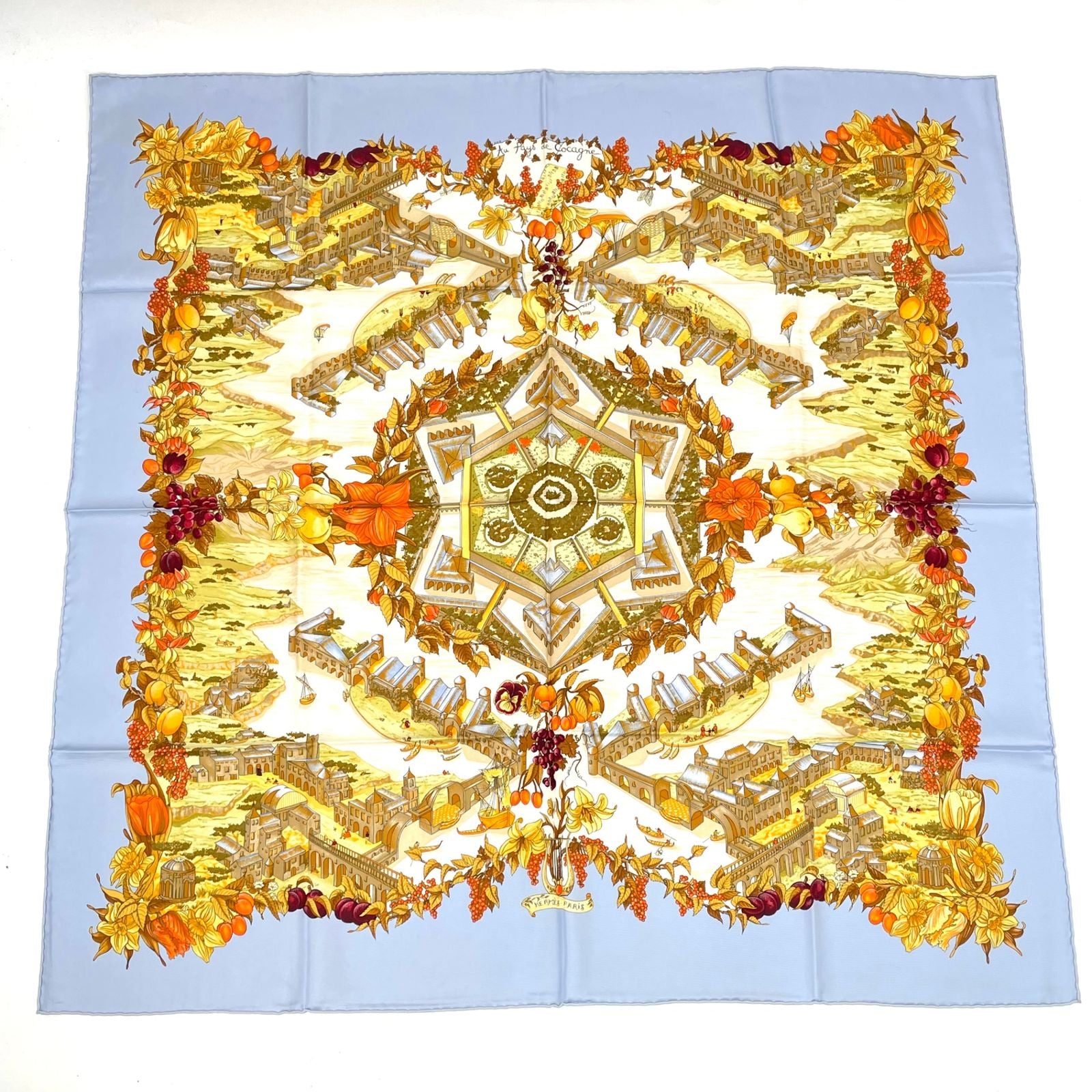 Hermes Scarf Carre 90 Silk Au Pays de Cocagne in Paradise Multicolor — view 2