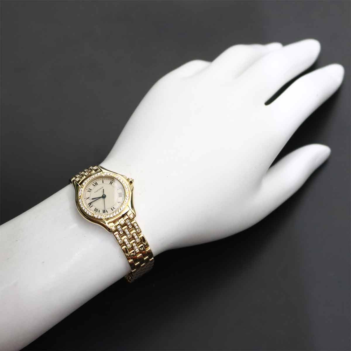 Cartier Panthere Cougar Diamond Bezel Bracelet 18k Yellow Gold Plaque Quartz — view 3