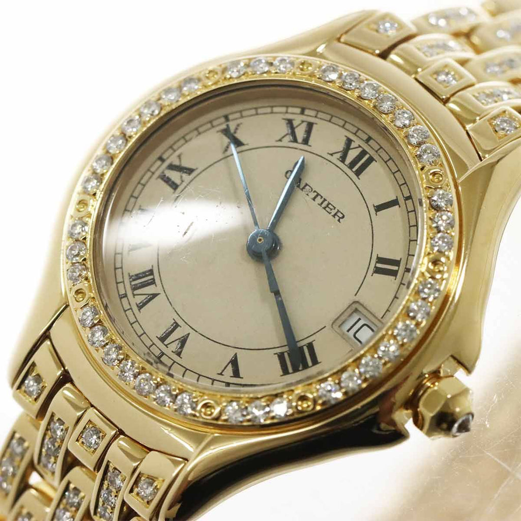 Cartier Panthere Cougar Diamond Bezel Bracelet 18k Yellow Gold Plaque Quartz — view 7