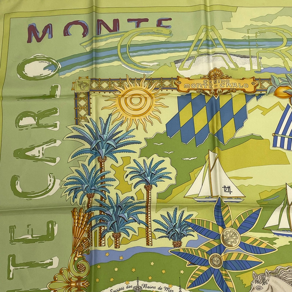 Hermes Carre 90 Silk Scarf Monte Carlo Casino Prince Albert Anniversary Monaco — view 2