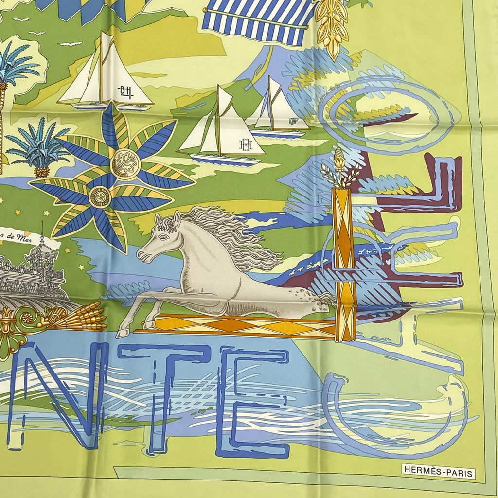 Hermes Carre 90 Silk Scarf Monte Carlo Casino Prince Albert Anniversary Monaco — view 5
