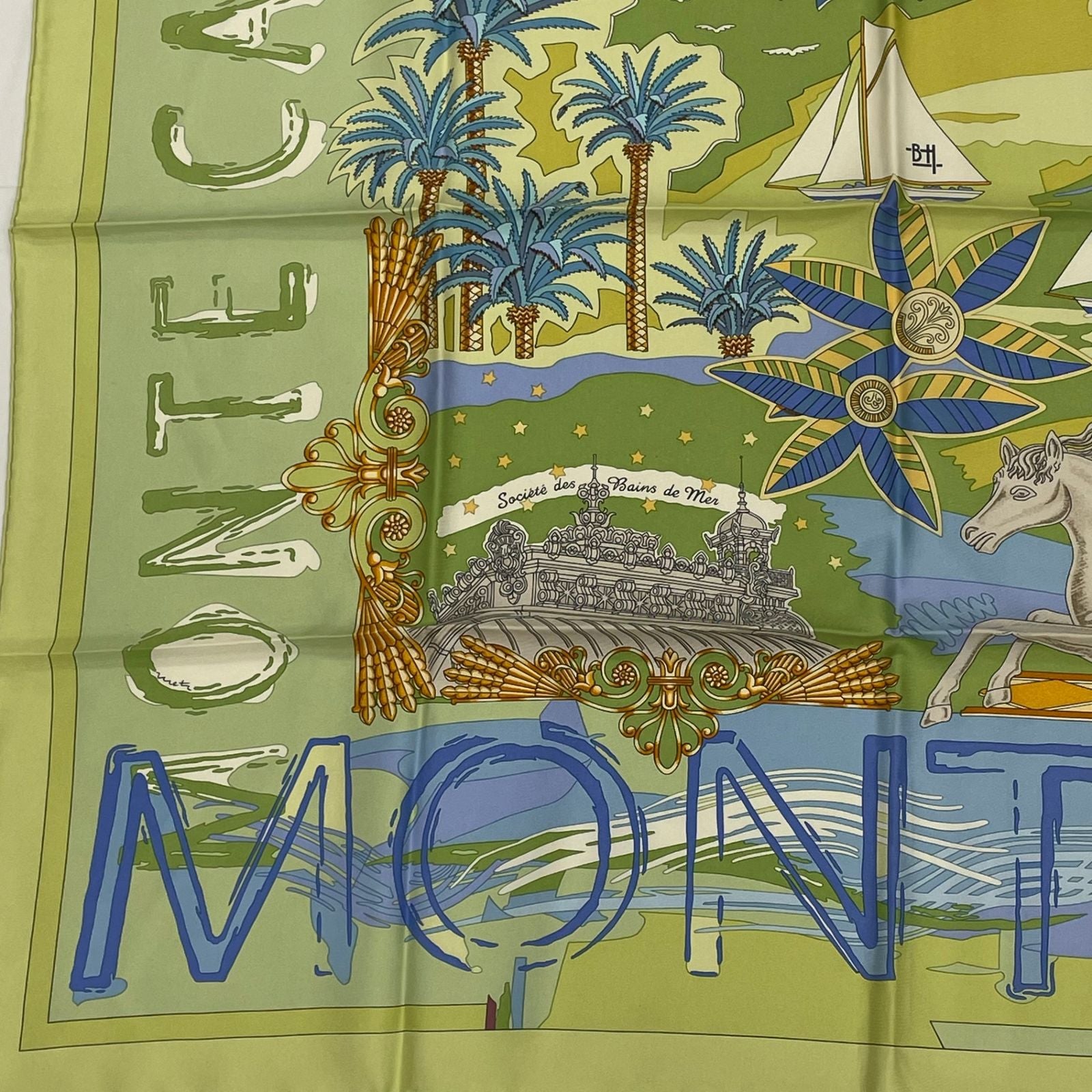 Hermes Carre 90 Silk Scarf Monte Carlo Casino Prince Albert Anniversary Monaco — view 4