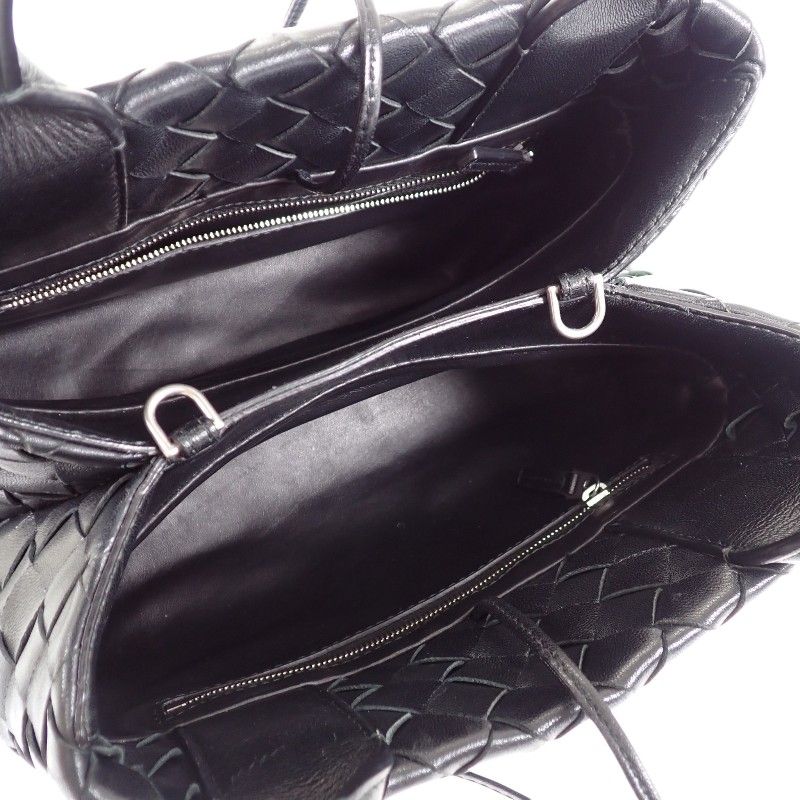 Bottega Veneta Handbag 2-Way Bag Intrecciato Black Silver — view 9