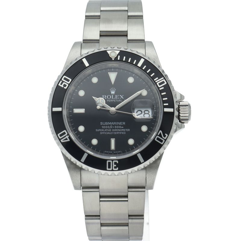 Rolex Submariner Date Roulette Box Card Stainless Steel Watch Black Polished — view 2