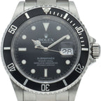 Rolex Submariner Date Roulette Box Card Stainless Steel Watch Black Polished