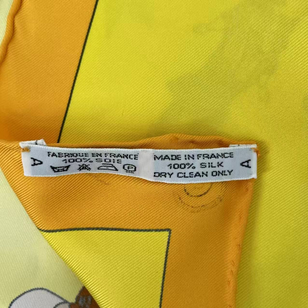Hermes Carre 90 Silk Scarf Hello Dolly Yellow — view 7