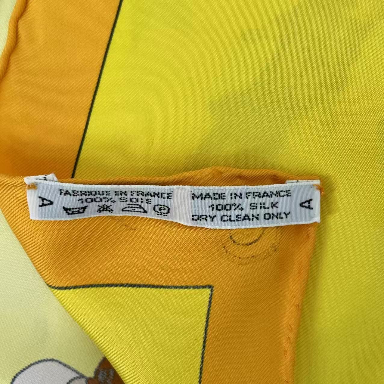 Hermes Carre 90 Silk Scarf Hello Dolly Yellow — view 7
