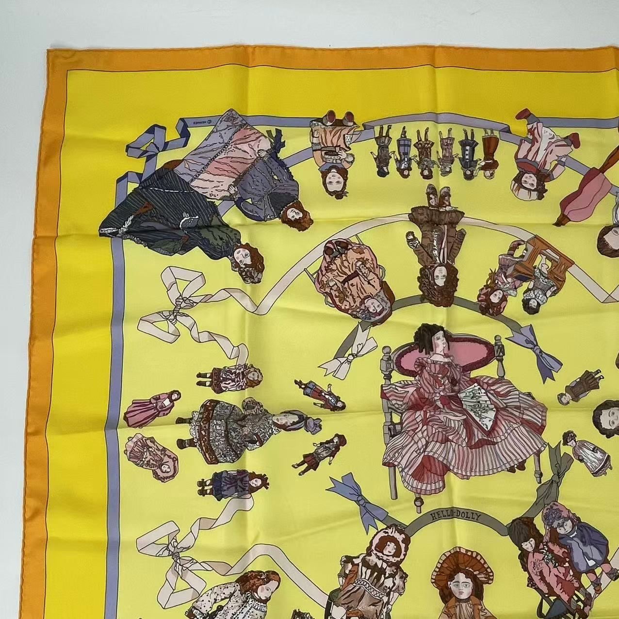 Hermes Carre 90 Silk Scarf Hello Dolly Yellow — view 2