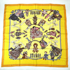 Hermes Carre 90 Silk Scarf Hello Dolly Yellow