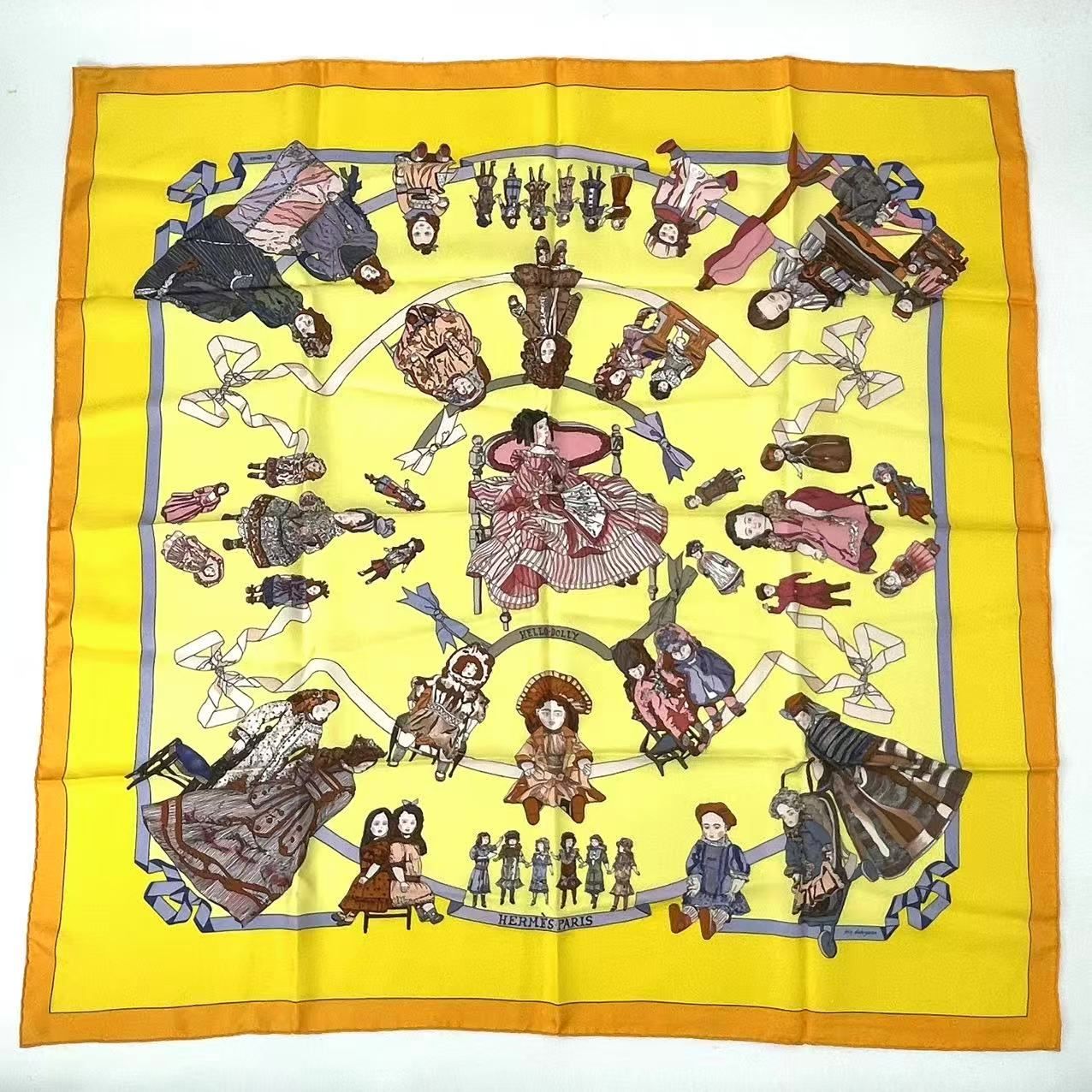 Hermes Carre 90 Silk Scarf Hello Dolly Yellow