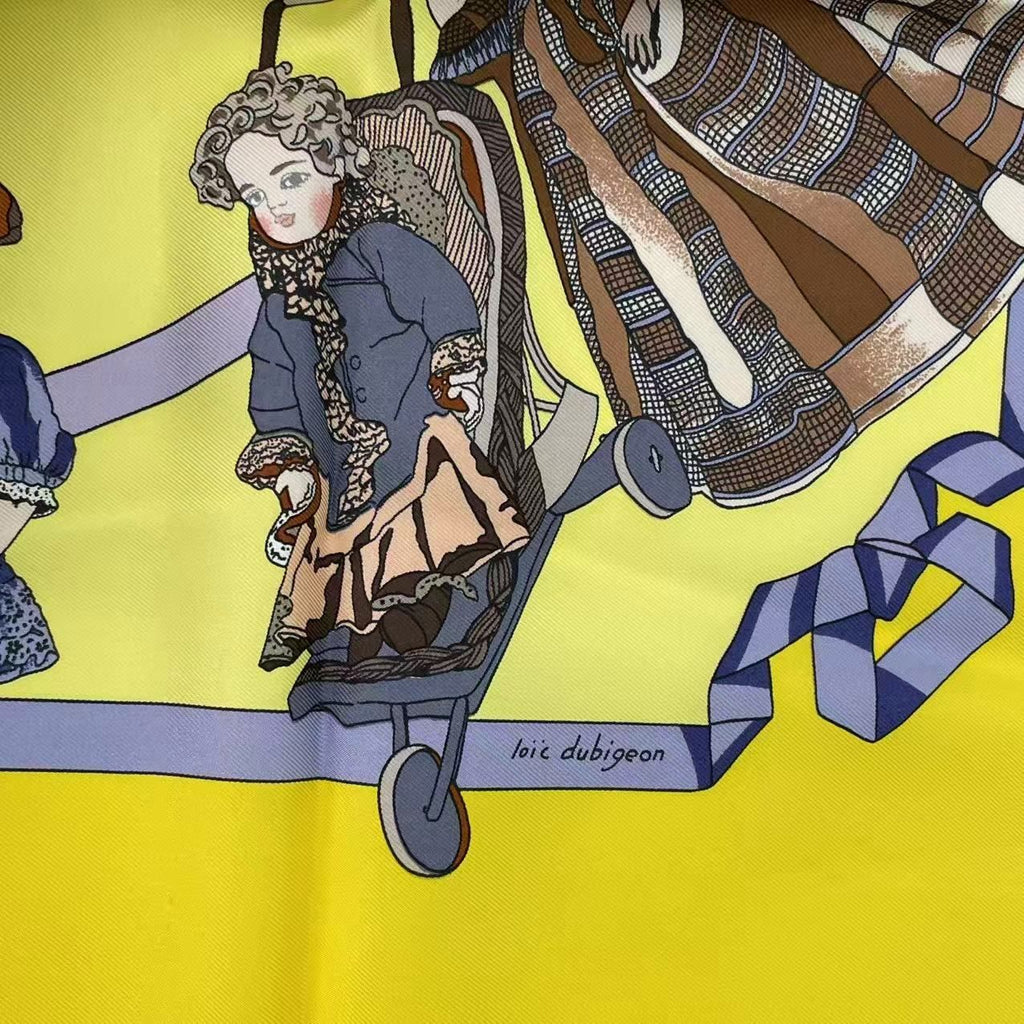 Hermes Carre 90 Silk Scarf Hello Dolly Yellow — view 6
