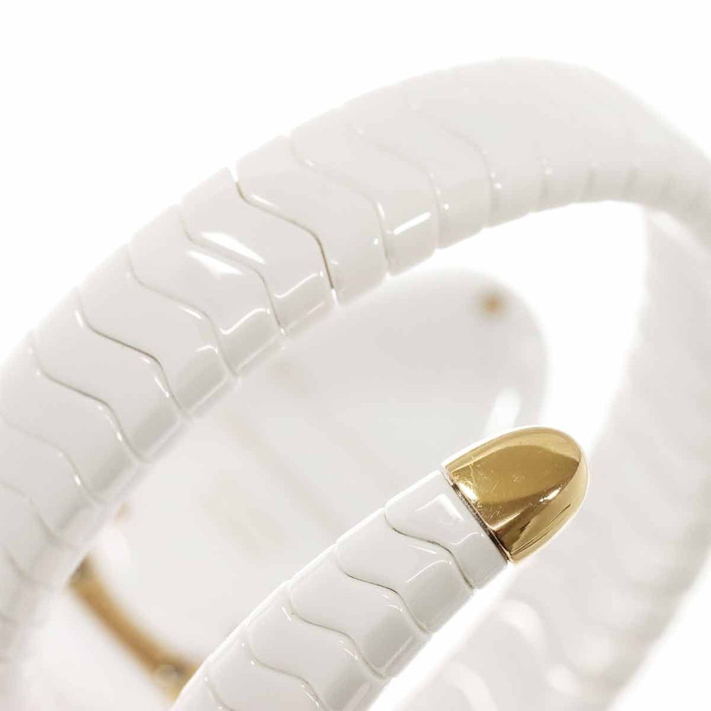 Bvlgari Serpenti Watch Diamond Bezel White Ceramic 18k Pink Gold — view 7