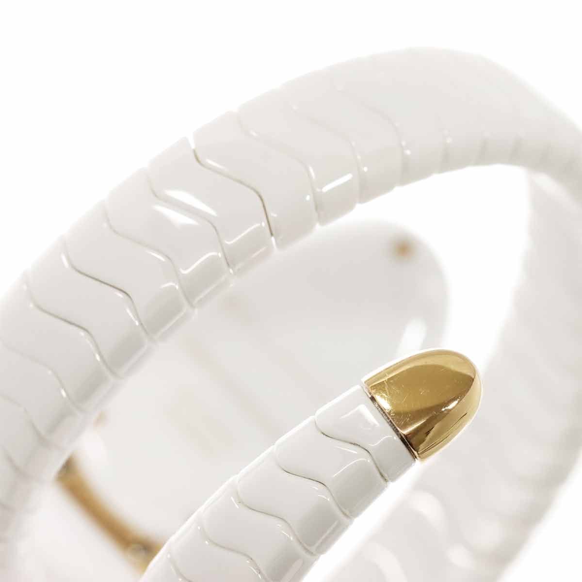 Bvlgari Serpenti Watch Diamond Bezel White Ceramic 18k Pink Gold — view 7