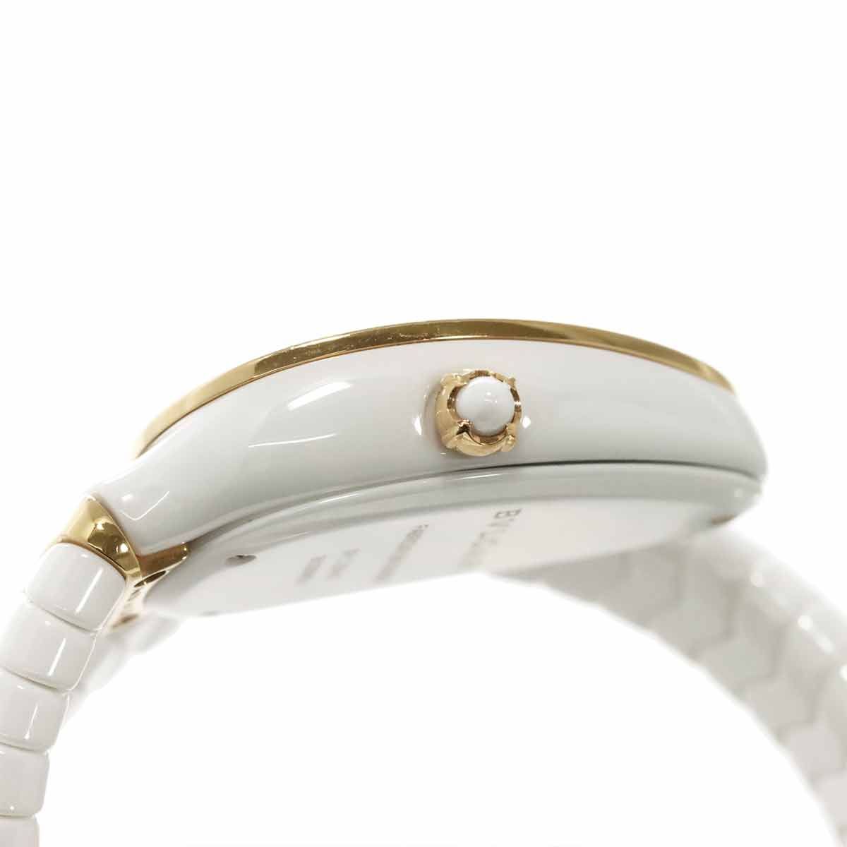 Bvlgari Serpenti Watch Diamond Bezel White Ceramic 18k Pink Gold — view 6