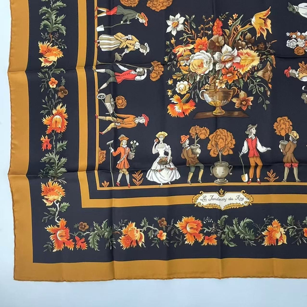 Hermes Carre 90 Gardener Roy Silk Scarf Yellow — view 4