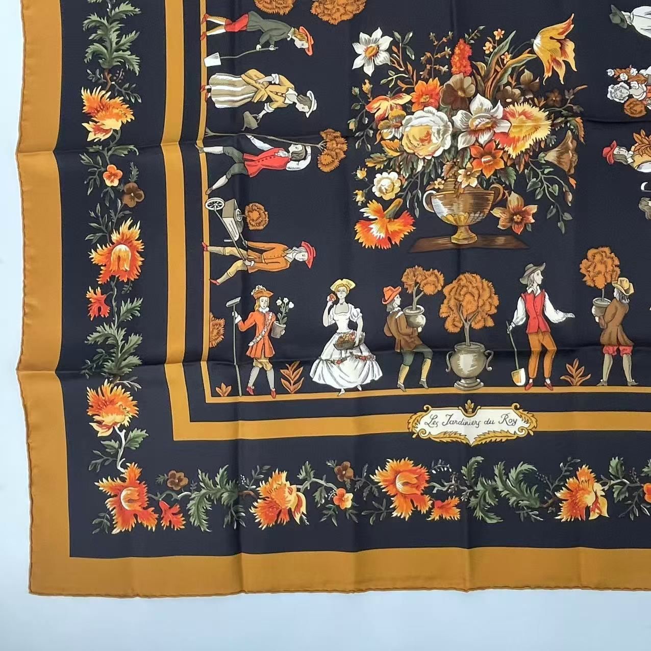 Hermes Carre 90 Gardener Roy Silk Scarf Yellow — view 4