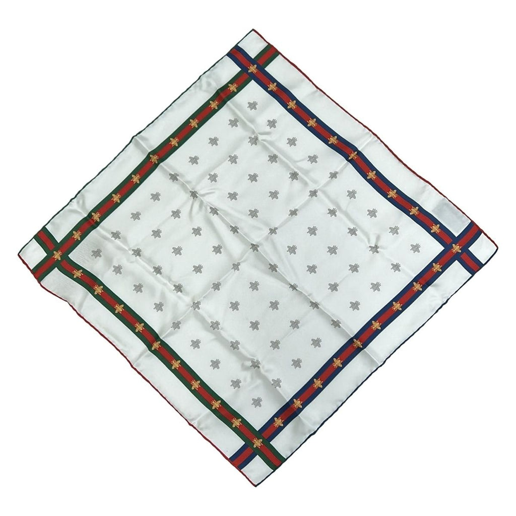 Gucci Scarf White Red Multi Silk