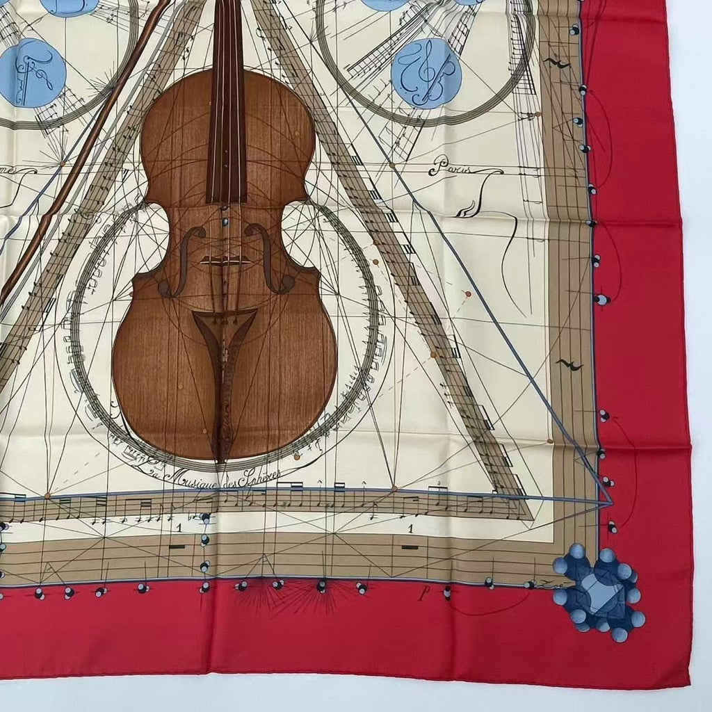 Hermes Scarf Silk Carre 90 Music Played by Spheres la Musique Des — view 5