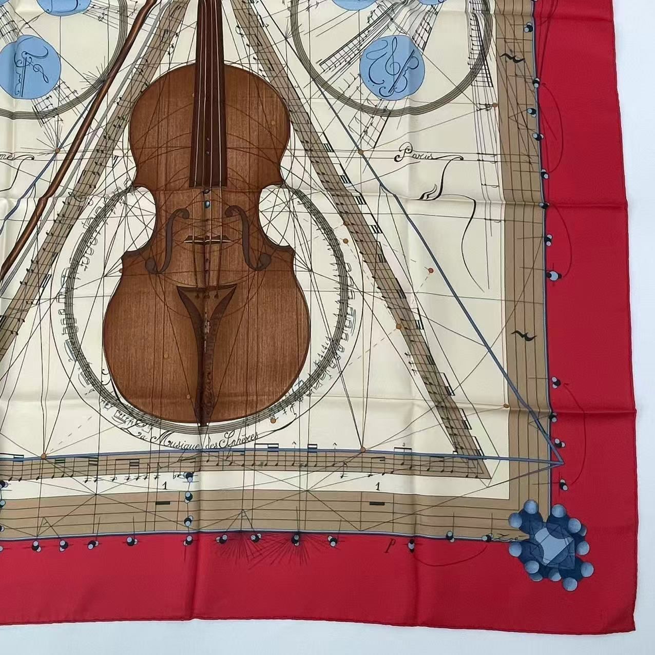 Hermes Scarf Silk Carre 90 Music Played by Spheres la Musique Des — view 5