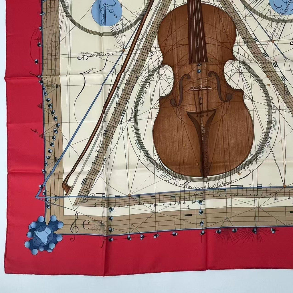 Hermes Scarf Silk Carre 90 Music Played by Spheres la Musique Des — view 4