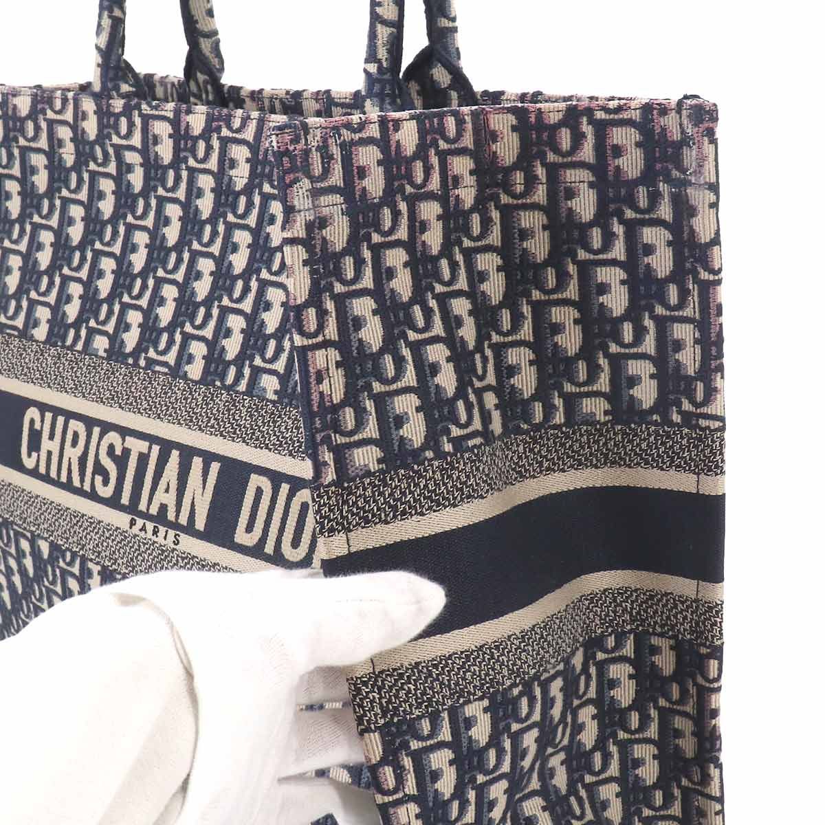 Dior Oblique Book Tote Large Canvas Navy — view 8