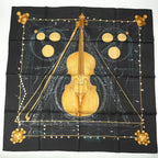 Hermes Scarf Silk Carre 90 Music Played by Spheres la Musique Des Black
