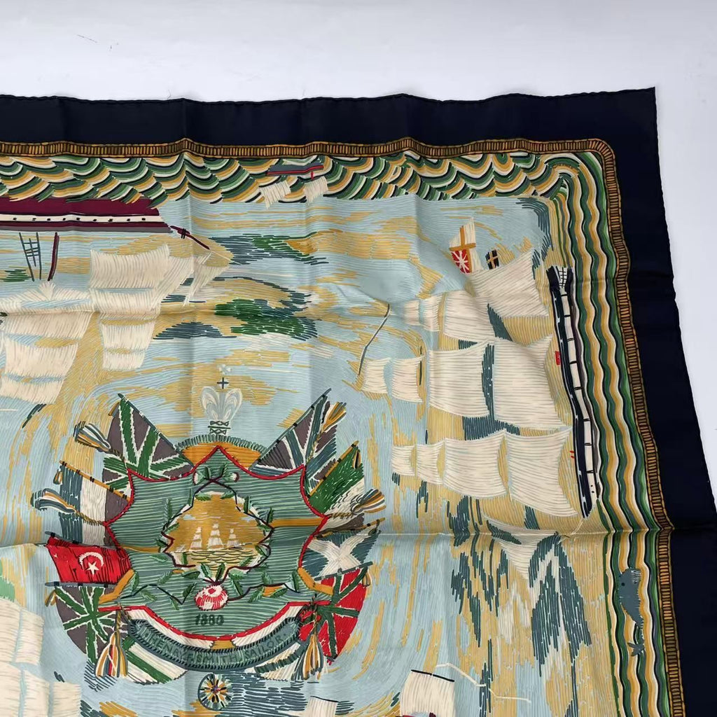 Hermes Scarf Carre 90 Silk Henry Smith Sailor Sailing Ship Voyage Multicolor — view 3
