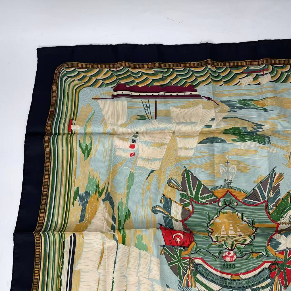 Hermes Scarf Carre 90 Silk Henry Smith Sailor Sailing Ship Voyage Multicolor — view 2