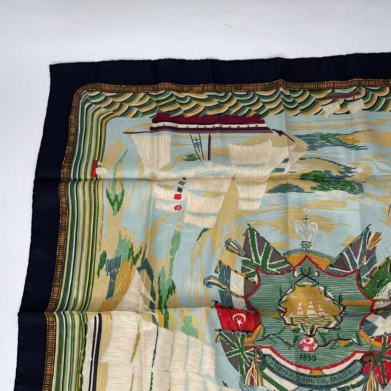 Hermes Scarf Carre 90 Silk Henry Smith Sailor Sailing Ship Voyage Multicolor — view 2