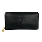 Saint Laurent Wallet Black Zip Around Leather