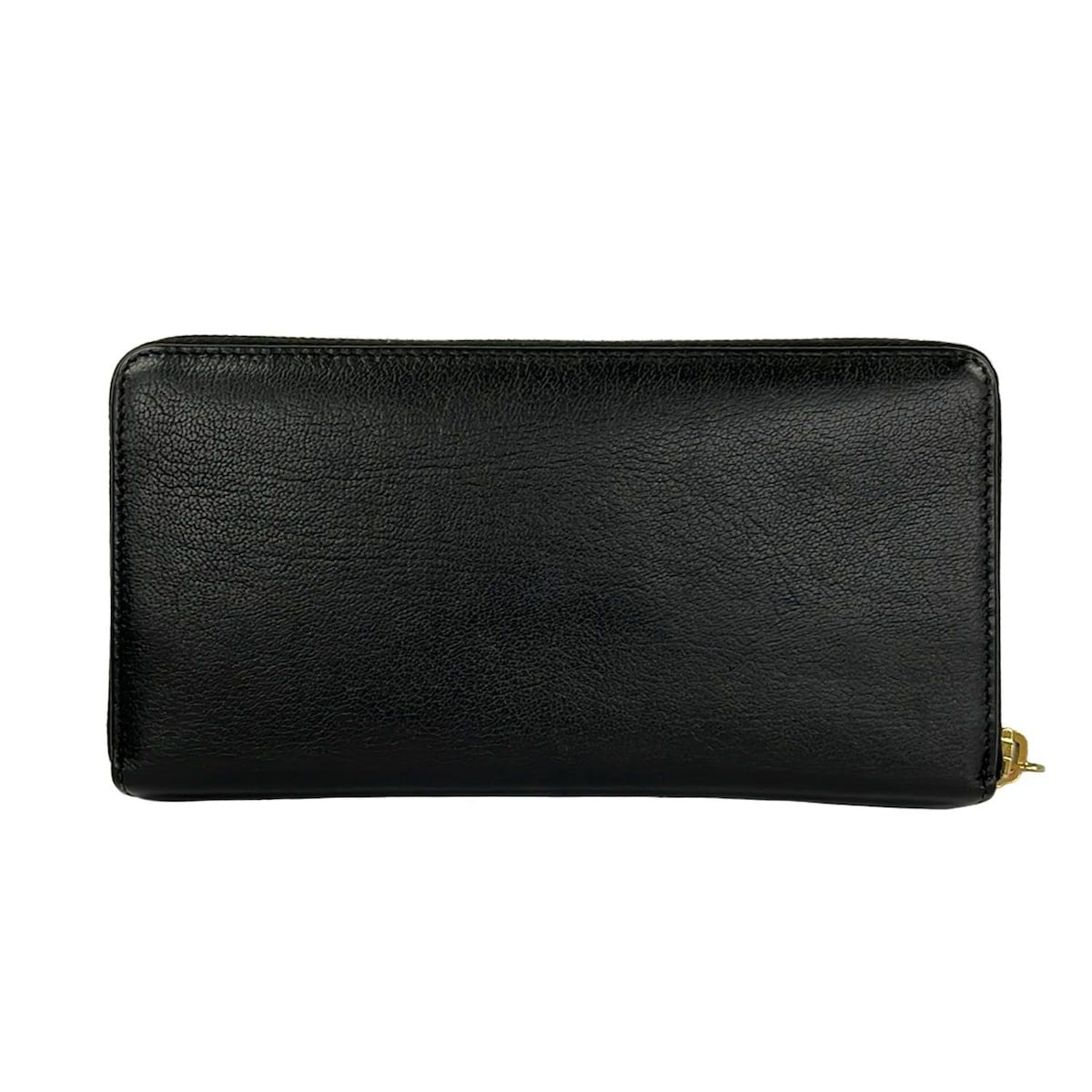 Saint Laurent Wallet Black Zip Around Leather — view 2