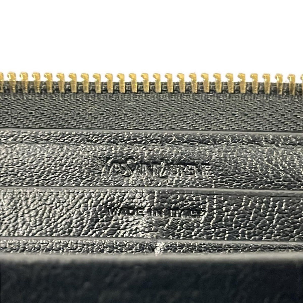 Saint Laurent Wallet Black Zip Around Leather — view 5