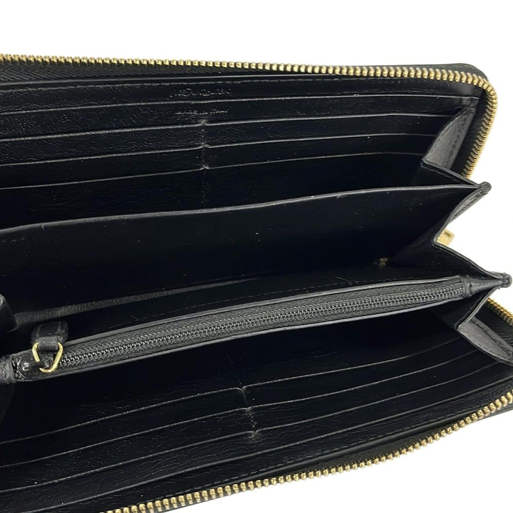 Saint Laurent Wallet Black Zip Around Leather — view 3