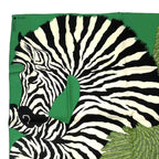 Hermes Carre 90 Zebra Pegasus Scarf Silk Green — view 2