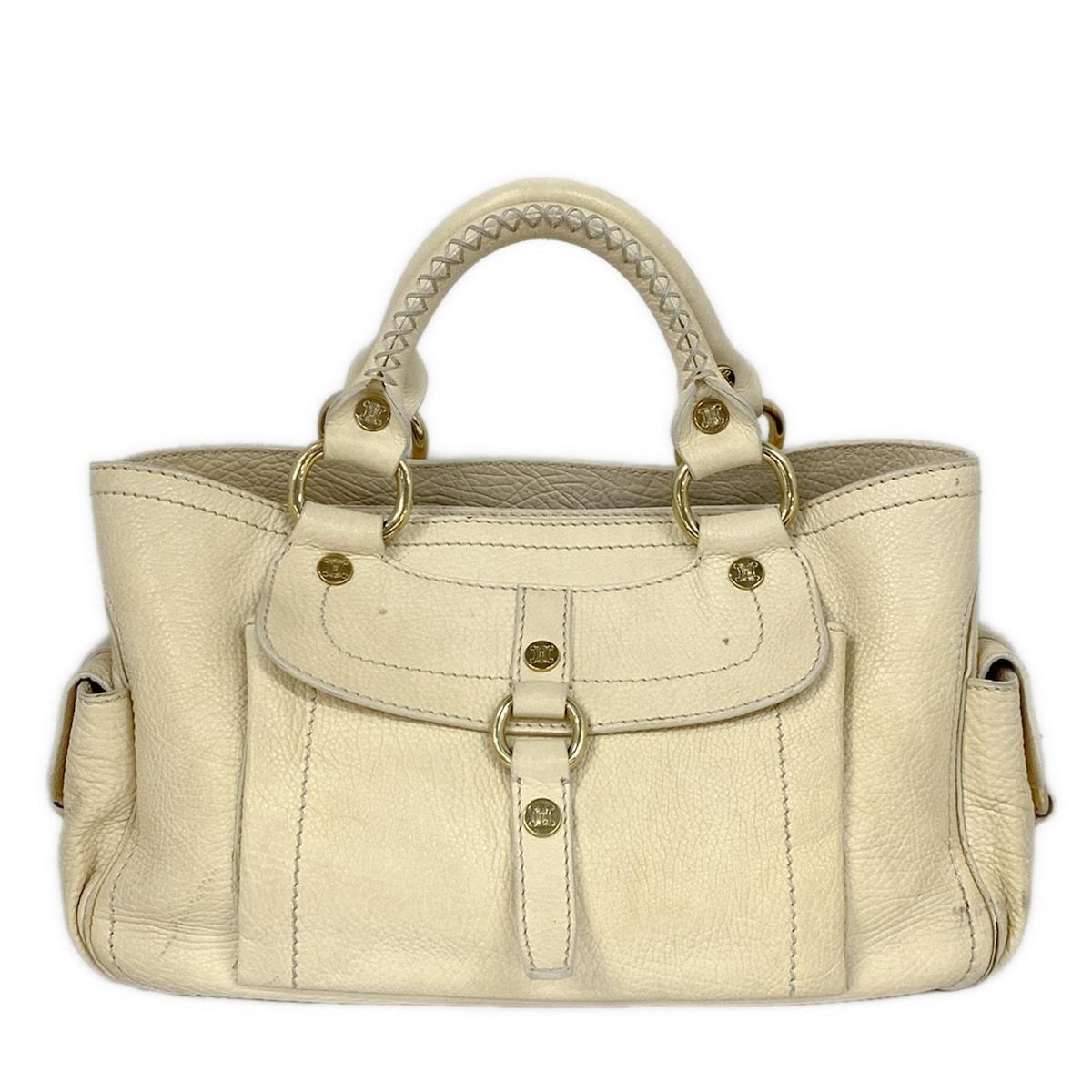 Celine Handbag Boogie Bag Ivory Leather