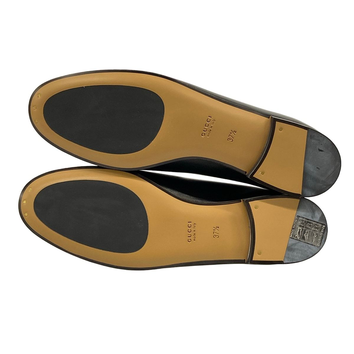 Gucci Loafers 37.5 Jordan Black Gold Horsebit Leather — view 8