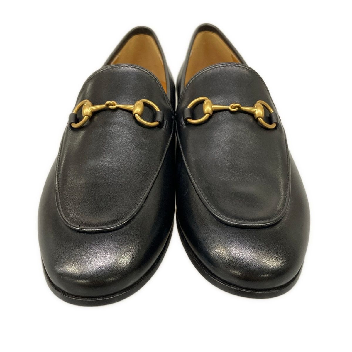 Gucci Loafers 37.5 Jordan Black Gold Horsebit Leather — view 5