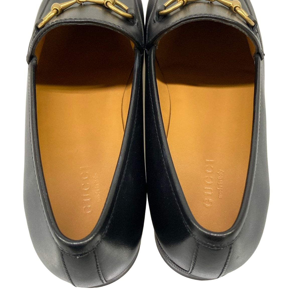 Gucci Loafers 37.5 Jordan Black Gold Horsebit Leather — view 7