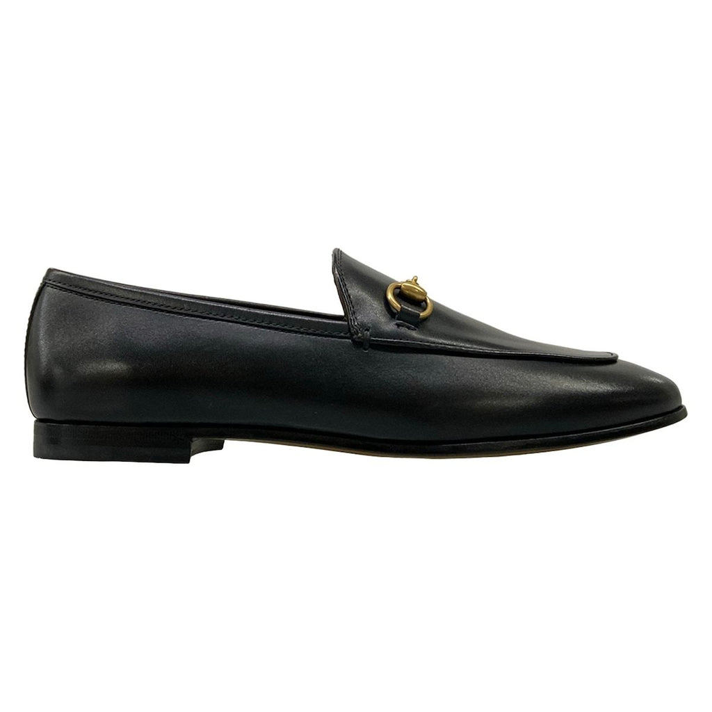 Gucci Loafers 37.5 Jordan Black Gold Horsebit Leather — view 4