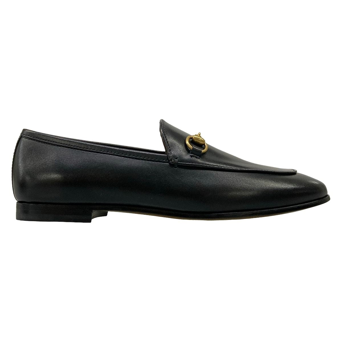 Gucci Loafers 37.5 Jordan Black Gold Horsebit Leather — view 4
