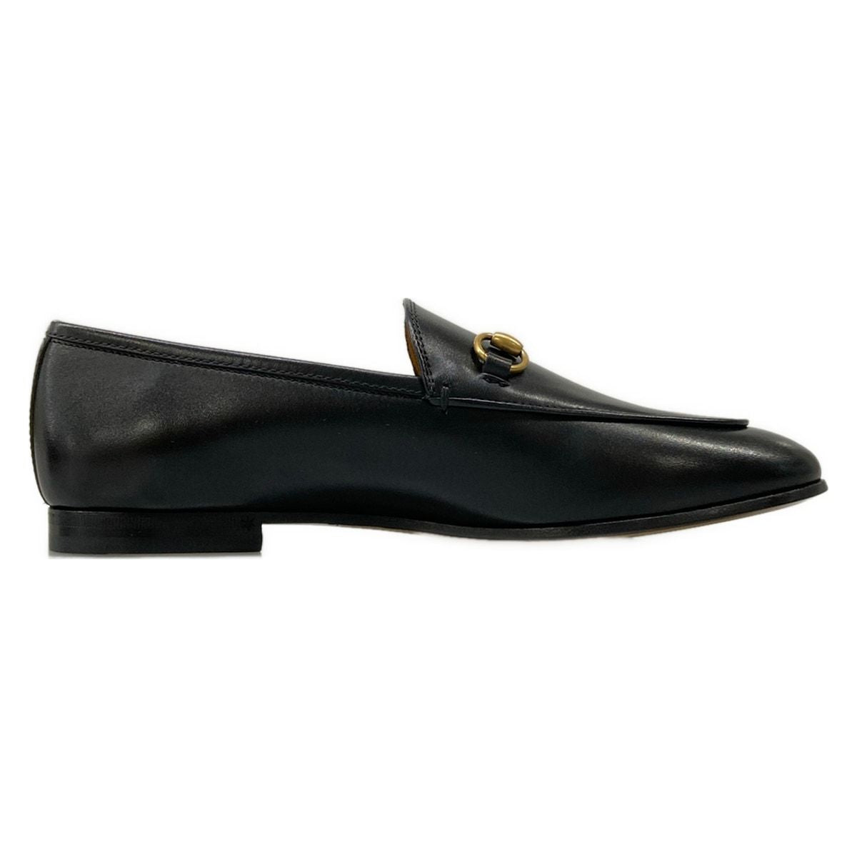 Gucci Loafers 37.5 Jordan Black Gold Horsebit Leather — view 2