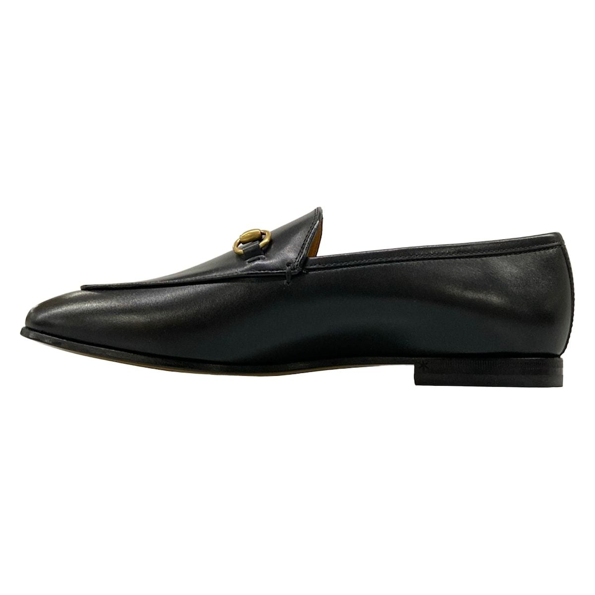 Gucci Loafers 37.5 Jordan Black Gold Horsebit Leather — view 3