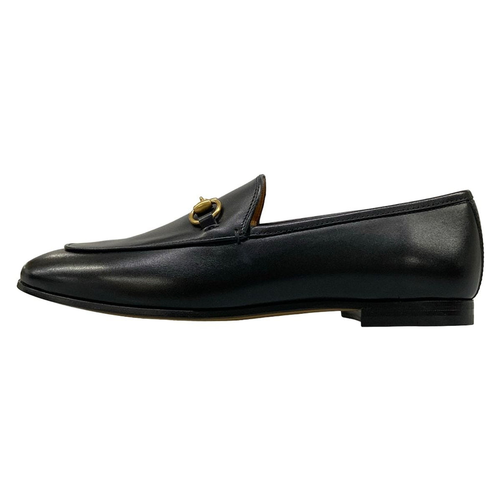 Gucci Loafers 37.5 Jordan Black Gold Horsebit Leather