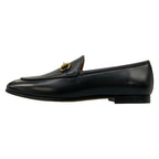 Gucci Loafers 37.5 Jordan Black Gold Horsebit Leather