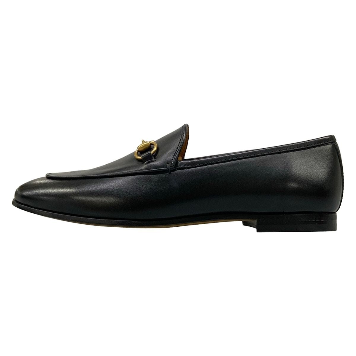 Gucci Loafers 37.5 Jordan Black Gold Horsebit Leather