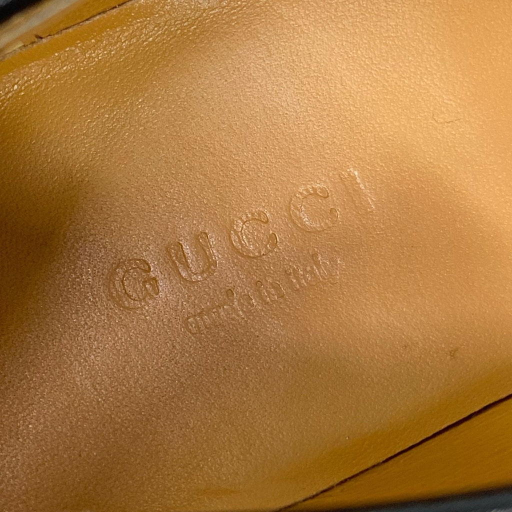 Gucci Loafers 37.5 Jordan Black Gold Horsebit Leather — view 9