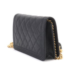Chanel Boy Chain Wallet Caviar Leather Black — view 3